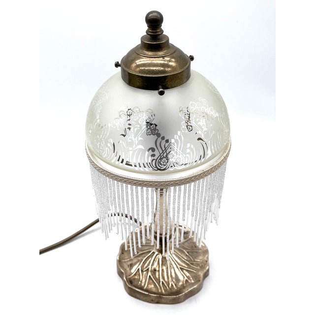 Brass Lamp with Glass Beads Shade from Hepa, 1970s For Sale - Image 10 of 18