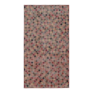1960s Vintage Zeki Müren Art Deco Rug With Geometric Patterns For Sale