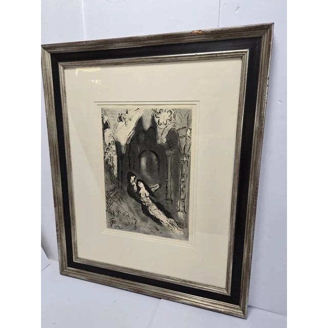 Dreamlike and romantic, this captivating vintage restrike etching titled "Granada" captures the essence of Marc Chagall's...