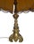 Rococo Vintage Table Lamp with Ornamental Brass Base and Leather Shade, 1955 For Sale - Image 3 of 13
