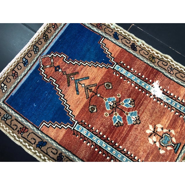 1960s Vintage Hand Woven Rug For Sale - Image 4 of 6