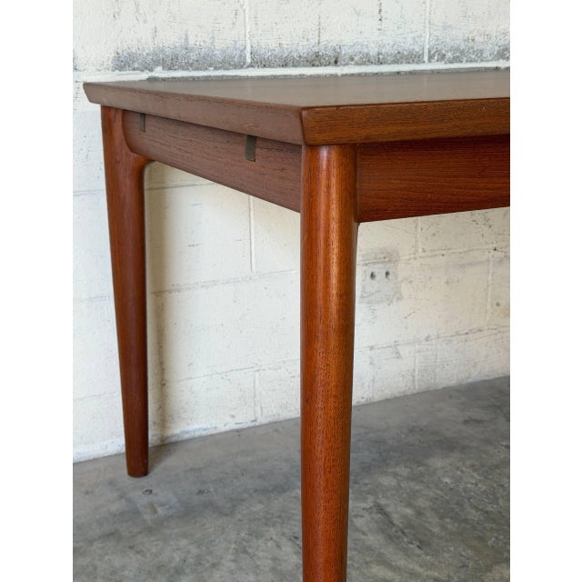 Wood Teak Extendable Rectangular Dining Table With Two Leaves Danish Mid-Century Modern 1960s For Sale - Image 7 of 11