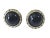 superb &nbsp;silver tone clip-on earrings from West Germany feature a vintage design with a faux round black stone and...
