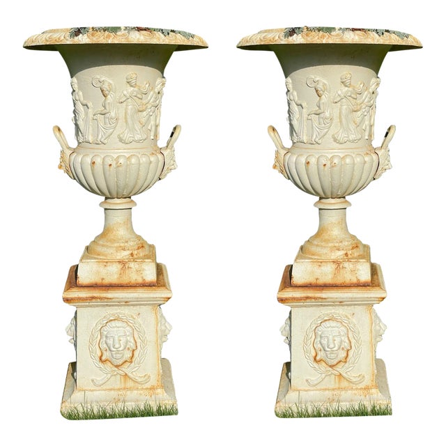 Pair of Cast Iron Urn or Planters, Property of a Lady, 1880s For Sale