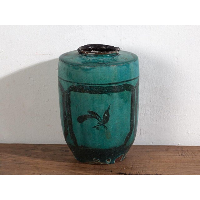 Tall Antique Ceramic Vase For Sale - Image 6 of 7