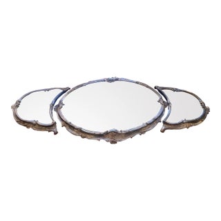 3-Piece French Mirrored Plateau, 19th Century For Sale