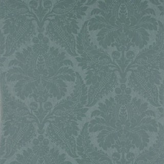 Zoffany Malmaison Damask Wallpaper in Teal For Sale