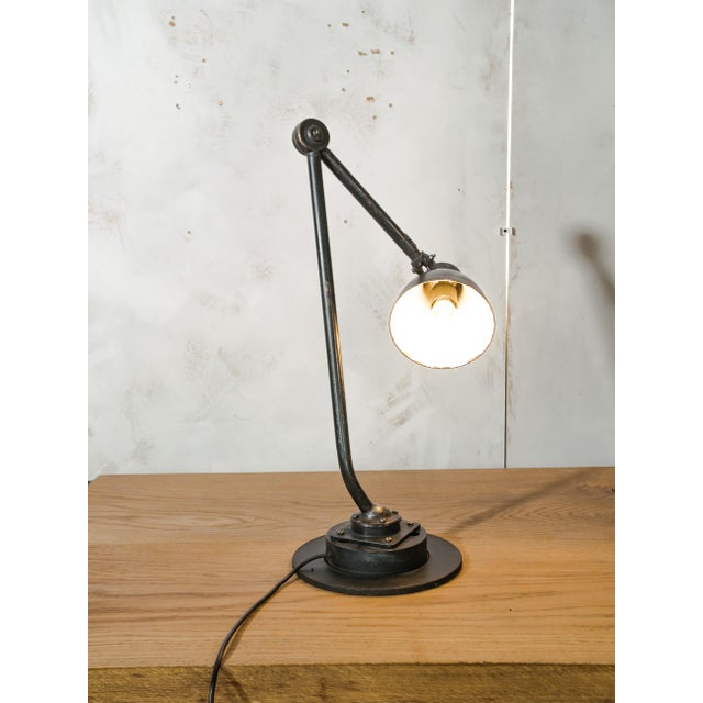 Industrial Two-Arm Machine Lamp on Brake Disc Base from Philips, Netherlands, 1940s For Sale - Image 10 of 16
