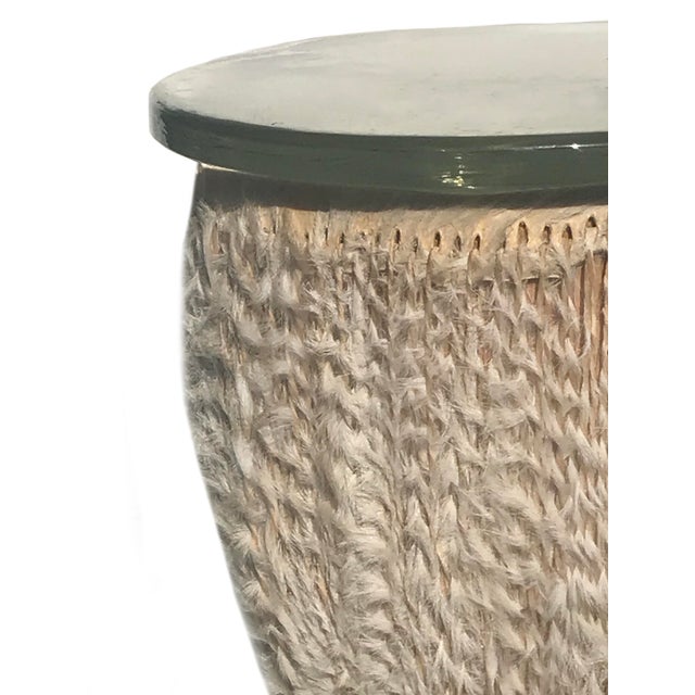 Animal Skin Original Vintage African Giselle Hide Drum Table For Sale - Image 7 of 9