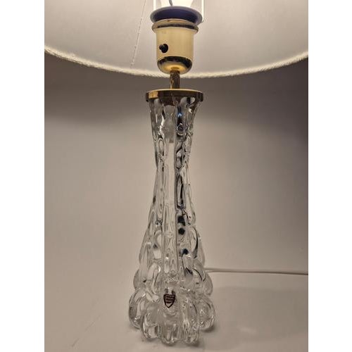 Orrefors Scandinavian Modern Table Lamps in Brass by Carl Fagerlund with Glass Shades from Orrefors, 1960s, Set of 2 For Sale - Image 4 of 11