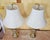 Pair of Tall Brass Table Lamps With Ivory Bell Shades – Hollywood Regency Style For Sale - Image 4 of 18
