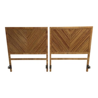 Mid Century Modern Bamboo and Rattan Headboards - a Pair For Sale