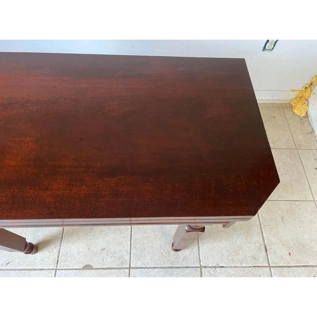 19th Century Antique Federal Style Walnut Flame Mahogany Game Table. For Sale - Image 4 of 12