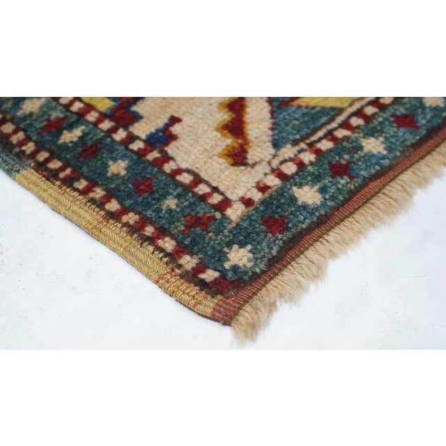 1950s Vintage Kazak Fachralo Rug 4'0'' x 5'2'' For Sale - Image 5 of 11