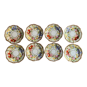 English Fine Bone China Floral Small 6" Porcelain Plates by Hammersley - Set of 8