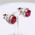 Contemporary 14k White Gold Stud Earrings With 5ct Lab-Grown Ruby and Diamond Accents, A Pair For Sale - Image 3 of 6
