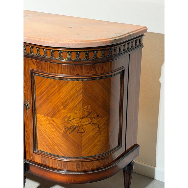 Louis XVI Sideboard with Pink Marble Top by JP Ehalt For Sale - Image 4 of 9