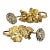Vintage Gilt Cast Metal Floral Curtain Tiebacks With Hydrangeas, Pair For Sale