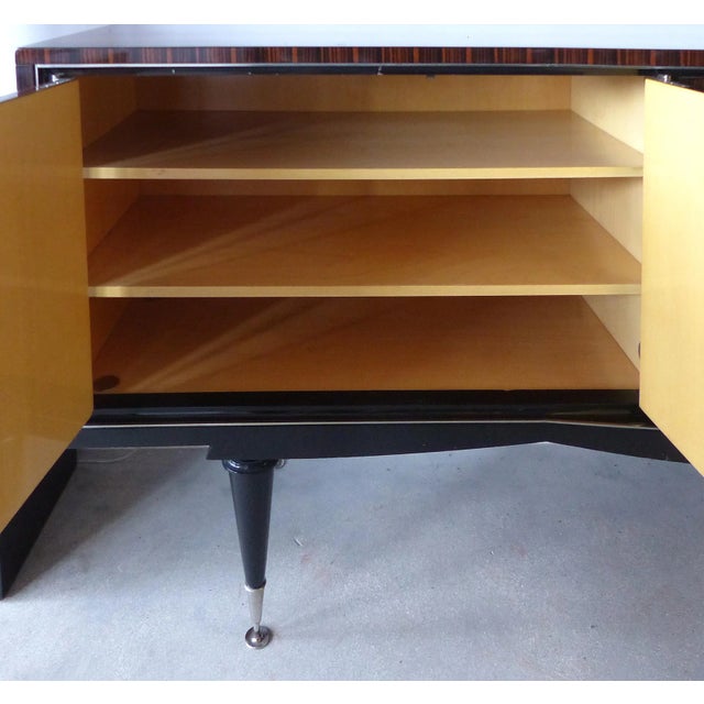 Brown French Deco Macassar Credenza With Bar Compartment For Sale - Image 8 of 11