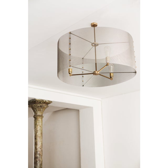 Trapenard Pendant Lamp in Brass and Stainless Steel by Marine Breynaert For Sale - Image 4 of 6