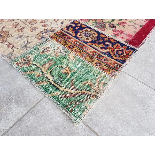 1960s Natural Vintage Oushak Kitchen Rug For Sale - Image 5 of 10
