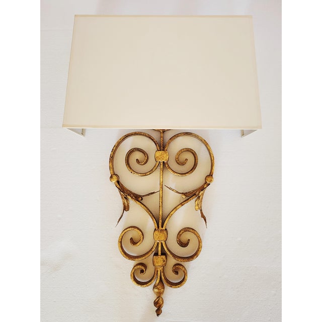 Visual Comfort Visual Comfort Gilt Iron Wall Sconces - a Pair For Sale - Image 4 of 16