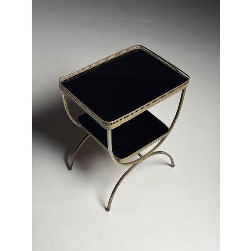 Mid-Century Side Table with Black Glass Tops For Sale - Image 14 of 14