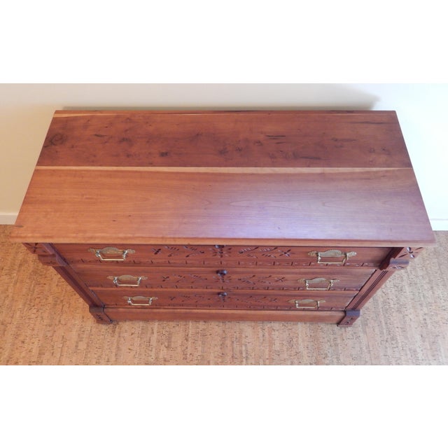 1870's Heirloom Eastlake Cherry Dresser For Sale In San Francisco - Image 6 of 6