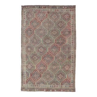 Colorful Vintage Turkish Kilim Embroidered Jajeem With Tribal Design For Sale