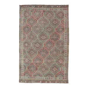 Colorful Vintage Turkish Kilim Embroidered Jajeem With Tribal Design