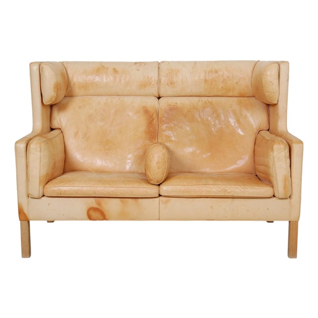Kupe 2-Seater Sofa in Natural Leather by Børge Mogensen, 2000s For Sale