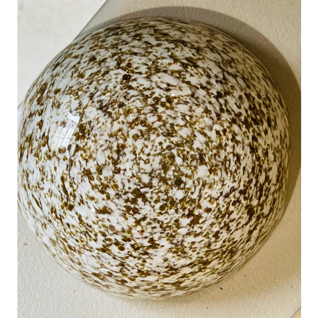 Hollywood Regency Murano Gold Flecked Blown Glass Bowl For Sale - Image 4 of 7