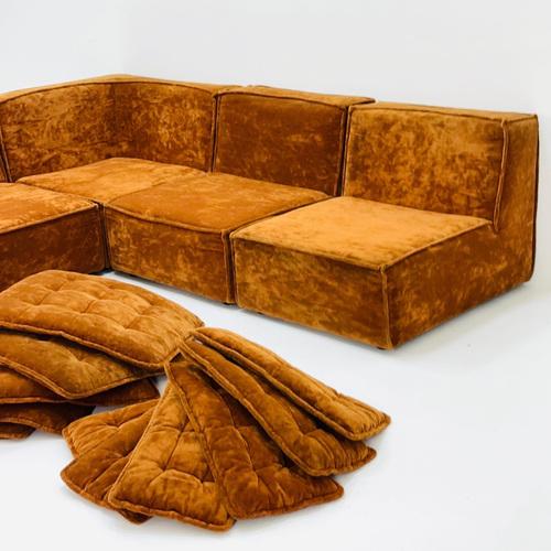 Mid-Century Italian Brown Modular Sofa, 1970s, Set of 5 For Sale - Image 6 of 11