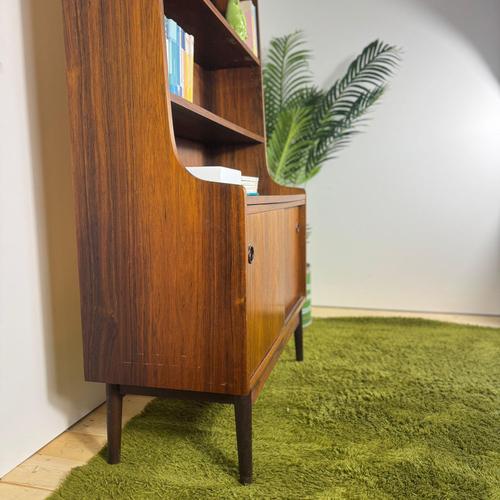 Brown Mid-Century Modern Scandinavian Rosewood Bookcase For Sale - Image 8 of 9