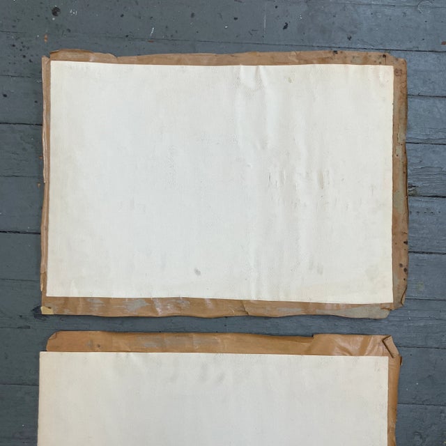 1970s 2 Vintage Expressionist Watercolor Fishing Village Paintings Set of Two For Sale In Philadelphia - Image 6 of 6