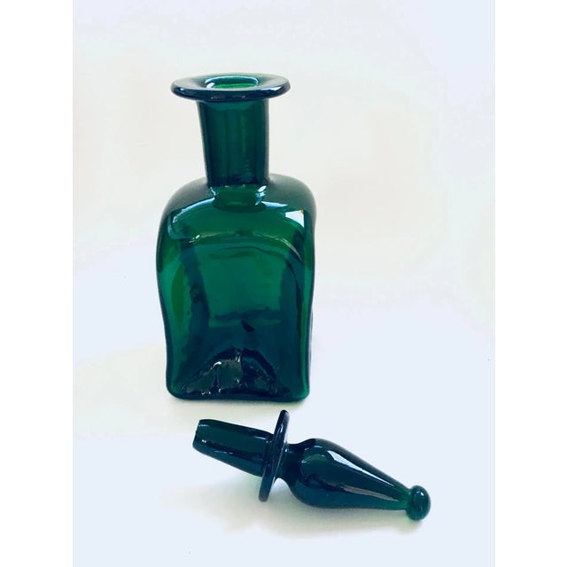 Vintage French Art Glass Decanter Bottle, 1950s For Sale - Image 4 of 11