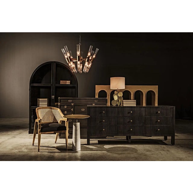 Metal NOIR Moira Chandelier, Aged Brass Finish For Sale - Image 7 of 7