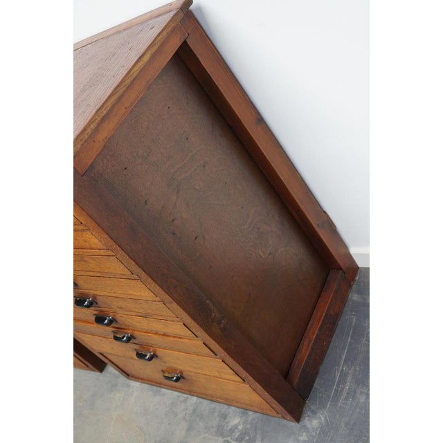 Wood Vintage Dutch Oak Jewelers Drawer Cabinets, 1930s, Set of 2 For Sale - Image 7 of 18