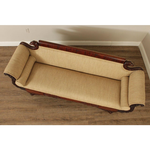 Antique American Empire Carved Mahogany Sofa For Sale - Image 4 of 12