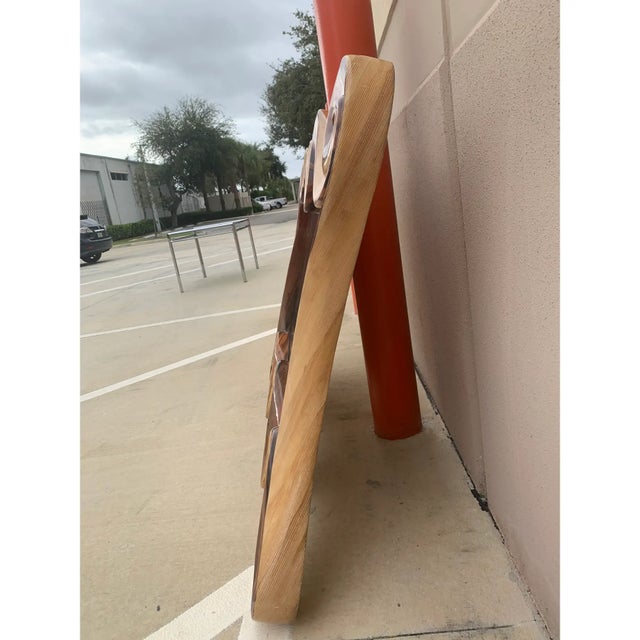Mid-Century Modern 1970s Organic Olive Wood Spiral Hand-Carved Mirror Marquis Collection of Beverly Hills For Sale - Image 3 of 7