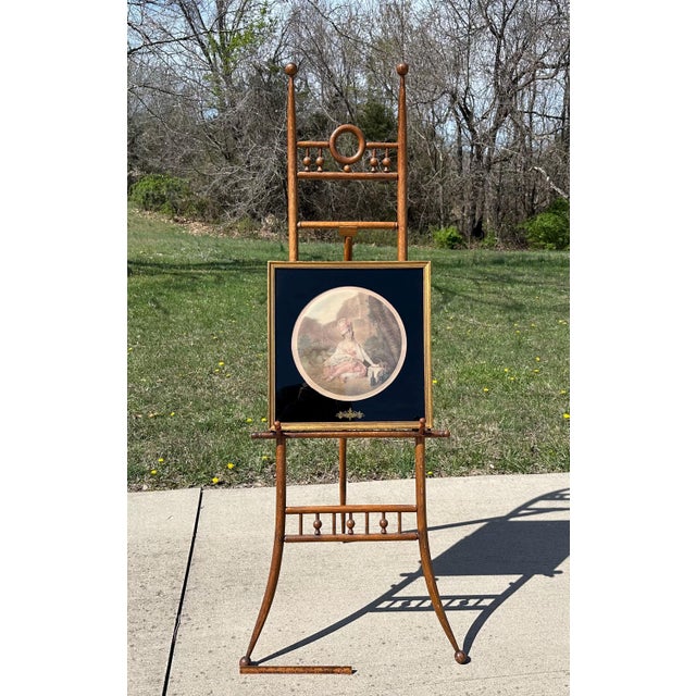 Antique Oak Ball & Stick Easel: Victorian Eastlake Style For Sale - Image 9 of 10