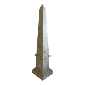 Large 1980s Fossilized Stone Obelisk