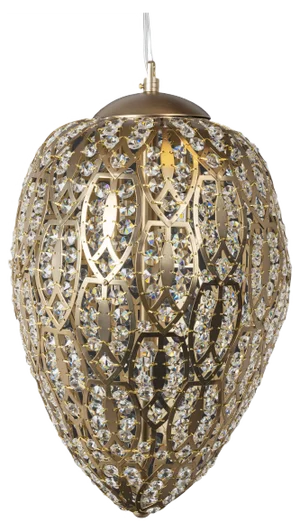 Bronze Satin Finish Medium Steel & Crystal Egg Arabesque Pendant from VGnewtrend