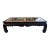 Late 20th Century Postmodern Burlwood Ming-Style Coffee Table With Inset Smoked Glass For Sale