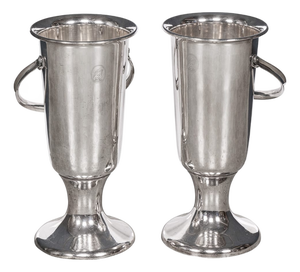 Vintage English Floor Standing Silver Plated Wine Coolers, 1950s, Set of 2