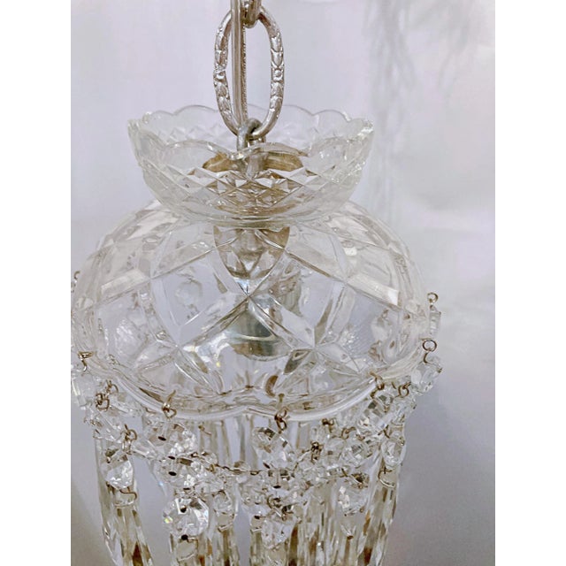 Vintage 1950s Layered Chandelier With Cut Glass Dish For Sale - Image 4 of 6