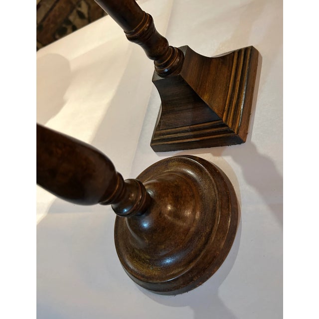 1980s Pair of Vintage Heavy Weight Metal Candle Stick Candle Holders For Sale - Image 4 of 6