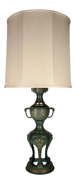 Chinese Form Brass Lamp in the Style of James Mont