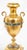 A pair of antique, double-handled vases in gilded bronze with cloisonné inlays, dating from the second half of the 19th...