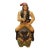 Large Black Forest-Type Figure Astride a Wine/Beer Barrel in Carved & Painted Wood For Sale